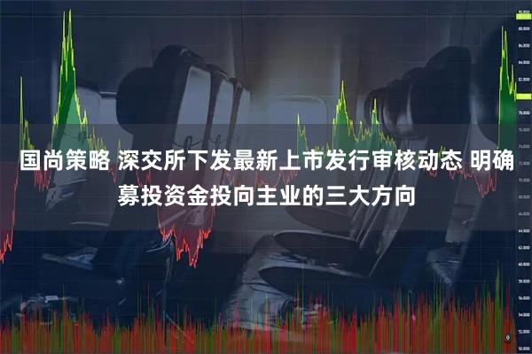 国尚策略 深交所下发最新上市发行审核动态 明确募投资金投向主业的三大方向