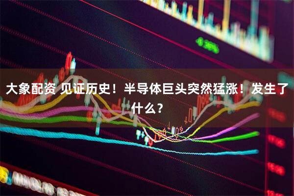 大象配资 见证历史！半导体巨头突然猛涨！发生了什么？