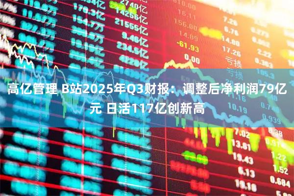 高亿管理 B站2025年Q3财报：调整后净利润79亿元 日活117亿创新高